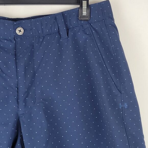 Under Armour 10” Golf Shorts Men 36 Blue Dots Match Play Stretch Performance - Picture 5 of 11